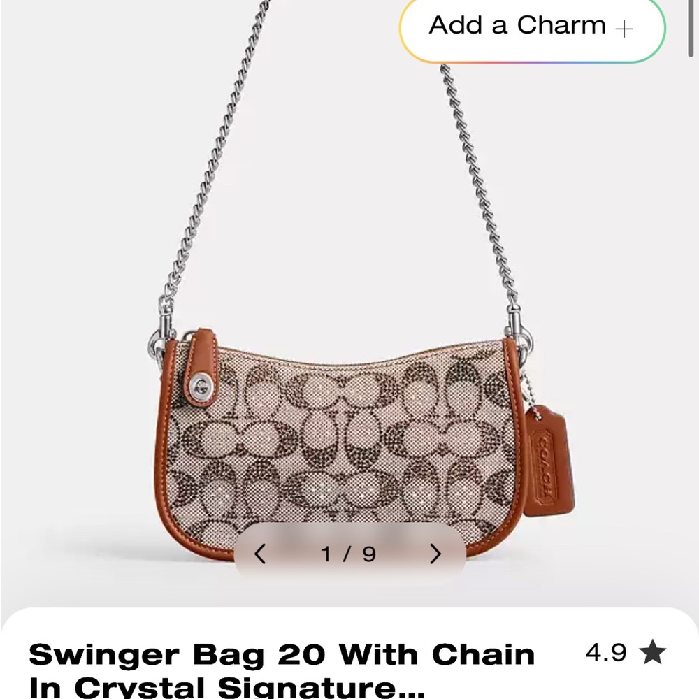 SOLD

Coach Swinger Bag 20 with Chain in Tan and Silver